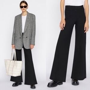 FRAME The Jetset Wide Leg Super Stretch Denim Jean Sheen Noir Black Size 1 NWT